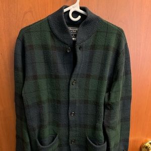 Abercrombie & Fitch bomber cardigan in black watch